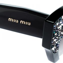 Miu Miu Crystal Embellished SMU 01Q Cut Out Sunglasses