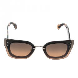 Pre Owned نظارة شمسية ميو ميو  SMU 04R  بني ترتواز فراشة