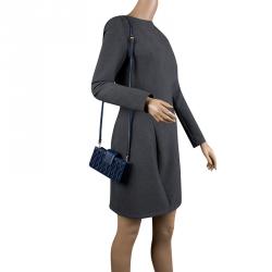 Miu Miu Navy Blue Matelasse Leather Phone Bag