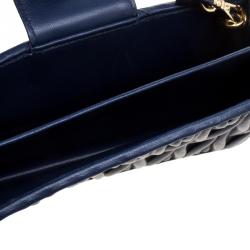 Miu Miu Navy Blue Matelasse Leather Phone Bag
