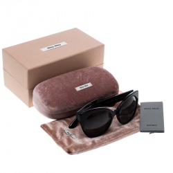 Pre Owned Miu Miu Black SMU07R Cat Eye Sunglasses