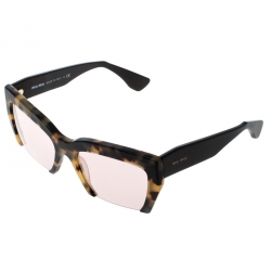 Pre Owned Miu Miu Tortoiseshell / Purple Gradient  SMU 110 Rasoir Half Rim Sunglasses