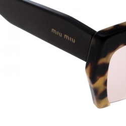Pre Owned Miu Miu Tortoiseshell / Purple Gradient  SMU 110 Rasoir Half Rim Sunglasses
