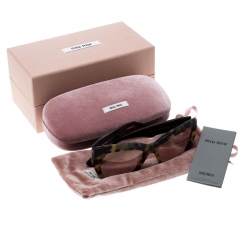 Pre Owned Miu Miu Tortoiseshell / Purple Gradient  SMU 110 Rasoir Half Rim Sunglasses