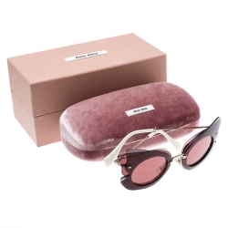 Miu Miu Gold/Brown SMU02S Butterfly Sunglasses