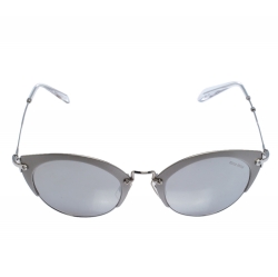 Miu Miu Matte Grey/ Silver Mirrored SMU53R Cat Eye Sunglasses 