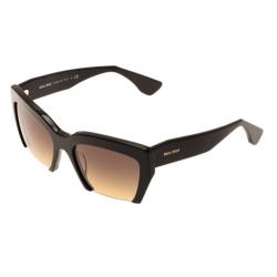 Pre Owned Miu Miu Black Rectangle Sunglasses