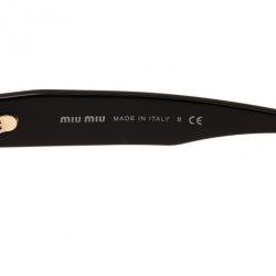 Pre Owned Miu Miu Black Rectangle Sunglasses