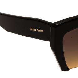 Pre Owned Miu Miu Black Rectangle Sunglasses