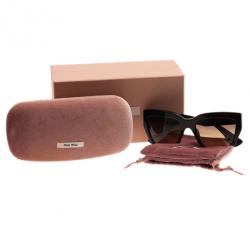 Pre Owned Miu Miu Black Rectangle Sunglasses