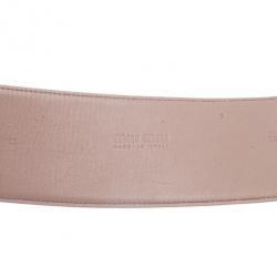مملوكة مسبقًا Miu Miu Pink Leather Waist Belt 75CM