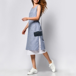 Miu Miu Navy Blue Leather Phone Crossbody Bag