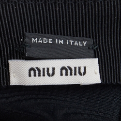 Pre Owned Miu Miu Black Jersey Embellished Detail Baseball Cap