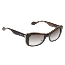 Miu Miu Black and Gold Rectangle Sunglasses