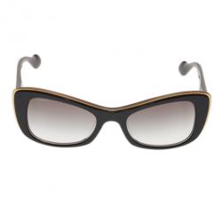 Miu Miu Black and Gold Rectangle Sunglasses