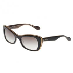 Miu Miu Black and Gold Rectangle Sunglasses