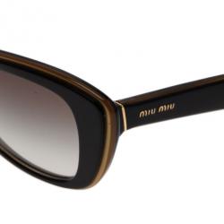Miu Miu Black and Gold Rectangle Sunglasses