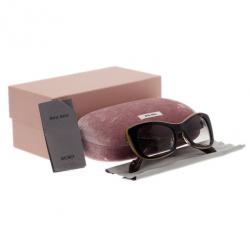 Miu Miu Black and Gold Rectangle Sunglasses