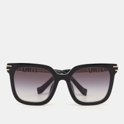 Miu Miu Black/Gold Gradient SMU13W Square Sunglasses