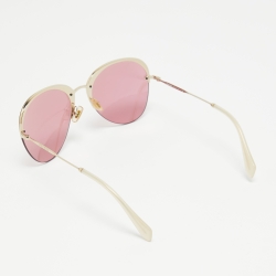 Miu Miu Pink/Gold Mirrored SMU53P Aviator Sunglasses