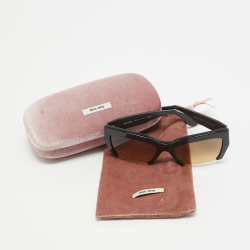 Miu Miu Black Gradient SMU 110 Rasoir Half Rim Sunglasses