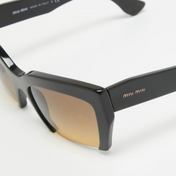 Miu Miu Black Gradient SMU 110 Rasoir Half Rim Sunglasses
