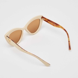 Pre Owned Miu Miu Brown/Beige SMU04Y Cat Eye Sunglasses