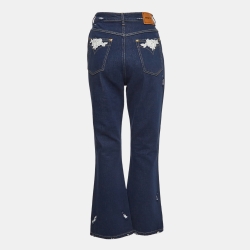 Miu Miu Blue Lace Trim Denim Jeans M Waist 29"