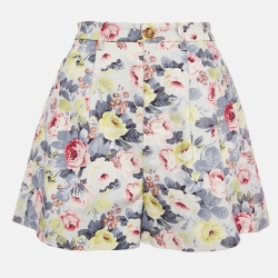 Miu Miu Multicolor Floral Print Cotton Twill Shorts S