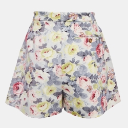 Miu Miu Multicolor Floral Print Cotton Twill Shorts S