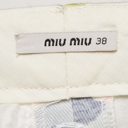 Miu Miu Multicolor Floral Print Cotton Twill Shorts S