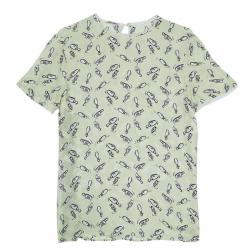 Miu Miu Yellow Bottle Printed Silk Top M