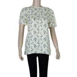 Miu Miu Yellow Bottle Printed Silk Top M
