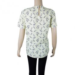 Miu Miu Yellow Bottle Printed Silk Top M