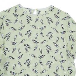 Miu Miu Yellow Bottle Printed Silk Top M