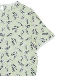 Miu Miu Yellow Bottle Printed Silk Top M