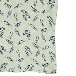 Miu Miu Yellow Bottle Printed Silk Top M