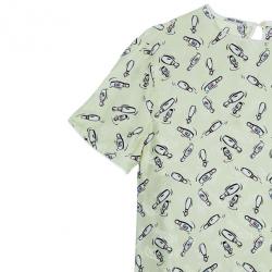 Miu Miu Yellow Bottle Printed Silk Top M