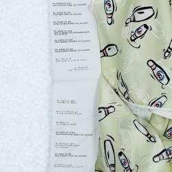 Miu Miu Yellow Bottle Printed Silk Top M