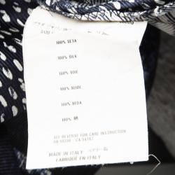 Miu Miu Blue Abstract Printed Silk Textured Maxi Skirt L