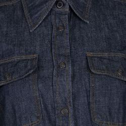 Miu Miu Indigo Dark Wash Denim Button Front Shirt M