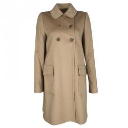 Miu Miu Brown Camel Skin Double Breasted Long Coat M