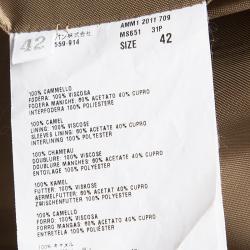 Miu Miu Brown Camel Skin Double Breasted Long Coat M