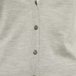 Pre Owned كارديجان ميوميو تريكو رمادي بكشكش قصير مقاس صغير