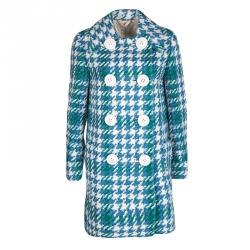 Miu Miu Multicolor Chunky Textured Wool Double Breasted Overcoat S