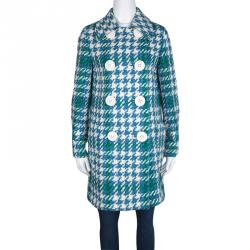 Miu Miu Multicolor Chunky Textured Wool Double Breasted Overcoat S