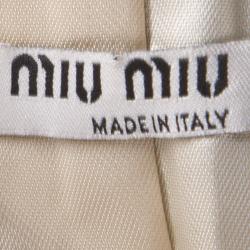 Miu Miu Multicolor Chunky Textured Wool Double Breasted Overcoat S