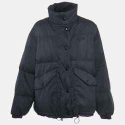 Pre Owned جاكيت ميوميو دون تقني صناعي بلون أزرق بحري مقاس صغير جدًا