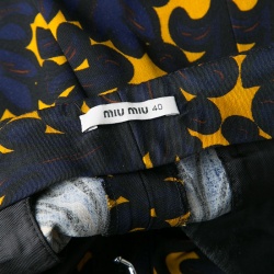 Miu Miu Multicolor Printed Wool Tapered Pants S