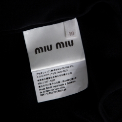 مملوكة مسبقًا Miu Miu Black Silk Contrast Lace Collar Sleeveless Boxy Blouse S